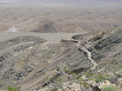 Snaking road to Modoc Mine