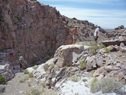 Scouting waterfall descent